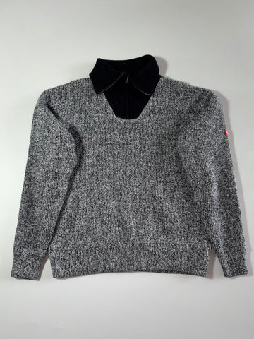 Engelbert Strauss Marled Wool-Blend Half-Zip Knit – Grey/Black (XL)