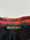 Vintage Harley-Davidson Red Black Plaid Sherpa Lined Shirt Jacket (XL)
