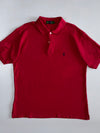 Bean Pole Vintage Short Sleeve Pique Polo — Crimson Red (L/XL)