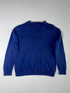 Fred Perry Blue V-Neck Knit Sweater – (L)