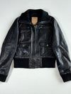 Vintage Conbipel Black Leather Bomber Jacket (S)