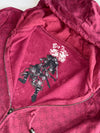 Big Train Samurai Graphic Embroidered Zip Hoodie Burgundy (M)