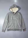 GAP Sherpa-Lined Zip-Up Hoodie – Heather Grey (M)