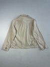 Vintage Calvin Klein Jeans Cream Zip-Up Cafe Racer Jacket (M)
