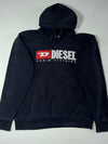 Diesel | Black Denim Division Embroidered Logo Hoodie (3XL)