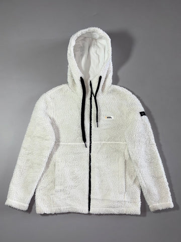 National Geographic | White Sherpa Fleece Zip-Up Hoodie | (S)