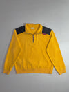Vintage Reebok Classic Quarter-Zip Polar Fleece – Mustard Yellow/Grey Shoulder Panel (XL/2XL)