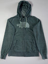 The North Face Women's Green Zip-Up Hoodie – Half Dome Logo (S)