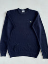 Lacoste Textured Knit Crewneck Sweater – Navy with Green Croc (S)