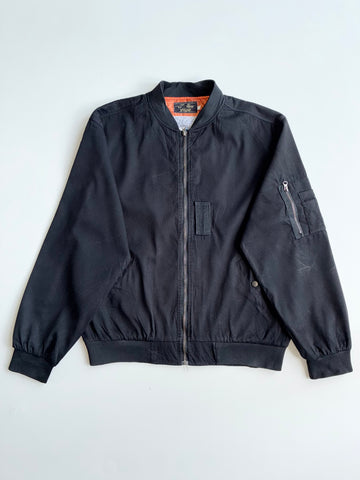 Maden MA-1 Flight Bomber Jacket – Black/Orange Lining (M/L)