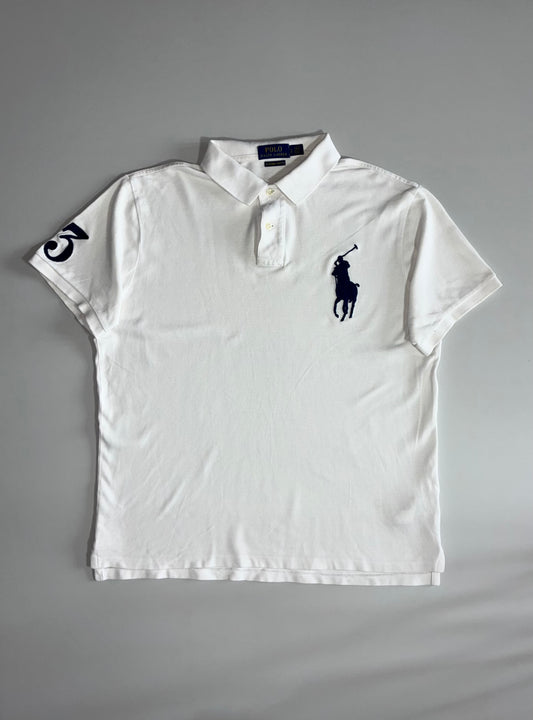 Polo Ralph Lauren Big Pony Custom Slim Fit Polo – White (XL)