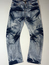 Oni Arai Y2K Bleached Wash Contrast Stitch Jeans – Blue (W:38) (L:38)