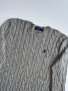 Polo Ralph Lauren Grey Cable Knit Crewneck Sweater (M)