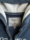 Roots Athletics | Navy Gothic Spellout Waffle-Lined Zip Hoodie | (XS)