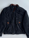 AshCreek Trading Genuine Sued Leather Bomber Jacket Black (2XL)