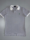 Polo Ralph Lauren Striped Custom Fit Polo (Navy/White) (L)