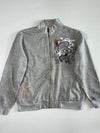 Japanese Koi Fish Embroidered Sukajan-Style Zip Jacket – Grey (XL)