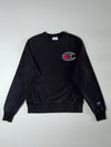 Champion Reverse Weave Black Big “C” Logo Crewneck Sweatshirt (S)