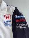 Lucky Strike BAR Honda F1 Racing Jacket, White & Black with Embroidered Sponsor Patches (L)