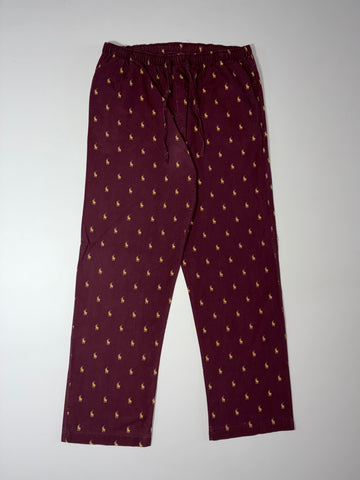 Polo Ralph Lauren Maroon All-Over Pony Print Lounge Pants (W:34) (L:42)