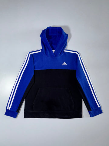 Adidas Colorblock Pullover Hoodie – Royal Blue/Black (S)
