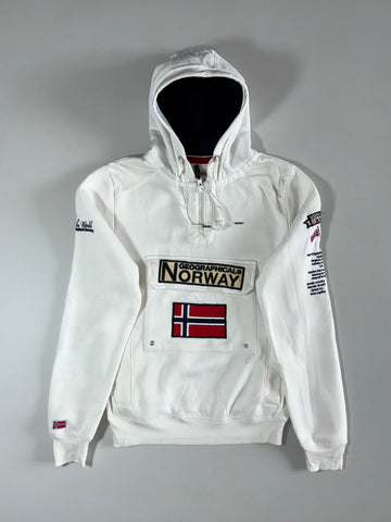 Geographical Norway White Flag Anorak Hoodie (S)