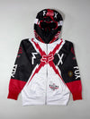 Fox Racing Full Face Mask Zip Hoodie Red White Black  (S)
