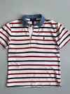 Polo Ralph Lauren Multi-Stripe Chambray Collar Short Sleeve Polo White T-shirt (Xs)