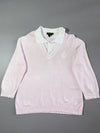 Lauren Active Ralph Lauren Pink Layered Polo Collar Sweater – RL Crest Logo (M/L)