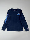Champion | Navy Sleeve-Print Long Sleeve Tee  (XS)