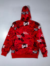 Back Sports Red Graffiti Print Zip-Up (M)