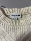 Lacoste Chunky Cable Knit Sweater – Cream White Crewneck (2XL)