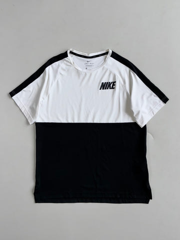 Nike Dri-Fit White Black Colorblock Tee (M)