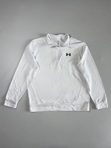 Under Armour White 1/4 Zip Performance Pullover(2XL)