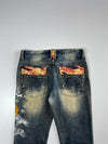 J950 (Amaterasu) Embroidered Crane Jeans (W:32 |L:43)