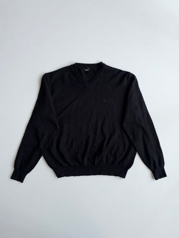 BOSS Hugo Boss Black Wool V-Neck Sweater (S)