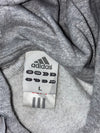 Adidas Logo Pullover Hoodie - Grey with White Stripes (S)