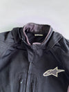 Alpinestars Black Textile Motorcycle Riding Jacket with Purple Mesh Vents & Armor with Detachable Arm (Paded)(XL)