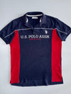 U.S. Polo Assn. Since 1890 Custom Fit Colorblock Panel Polo T-Shirt  Navy/Red (L)