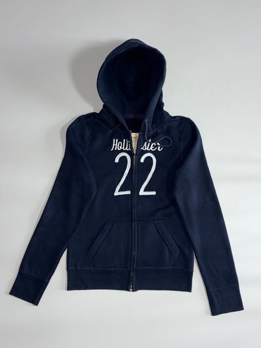 Hollister California Full-Zip Hoodie “22” Graphic –l Navy (XS)