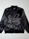 Oldnick Collection Satin Bomber Jacket  Black with Skull Patch Embroidered (M/L)