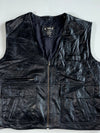 Vintage K'era Black Leather Zip-Up Utility Vest (XL)