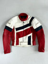Vintage 90s Fieldsheer by Nelson-Rigg Leather Racing Jacket – Red/White/Navy – Made in Korea (S)