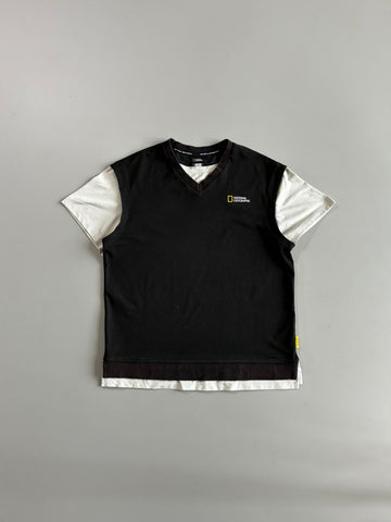National Geographic Layered V-Neck Vest Tee (L)