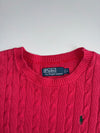 Polo by Ralph Lauren Cable Knit Crewneck Sweater – Pink/Maroon (S/M)