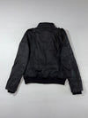 Schott NYC Black Military Flight Bomber Jacket with Tartan Lining & Hood (M/L)