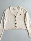 AMI Paris Ami de Coeur Cream Cropped Cardigan women’s (S)