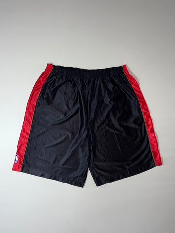 Vintage NBA Black Red Dazzle Basketball Shorts (W:34) (L:22)