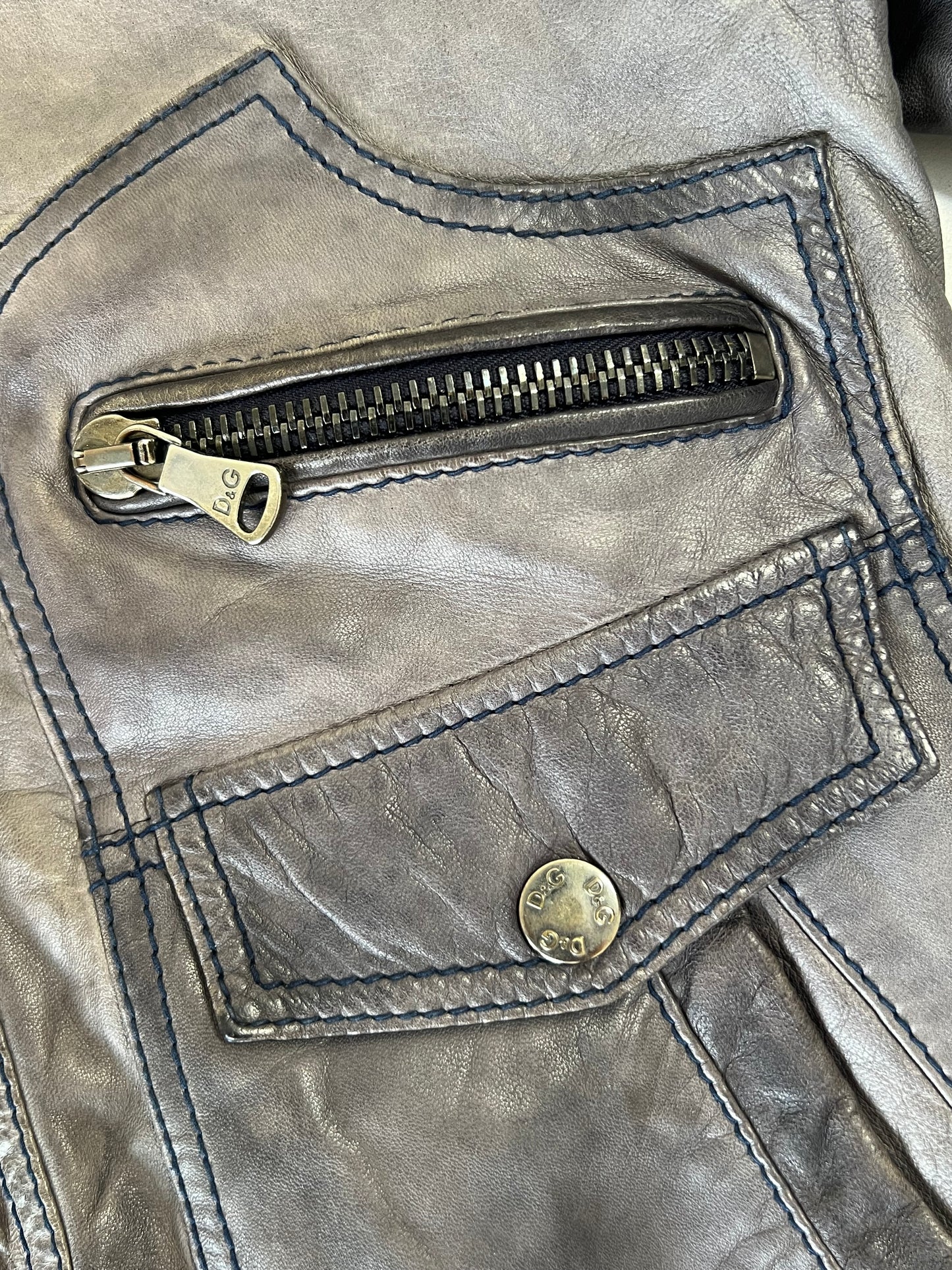 ZDolce&Gabbana Men's Vintage Y2K Leather Jacket (M/L)