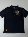 Grace & Fury | Japanese Jizo Embroidered Black Polo | (M)